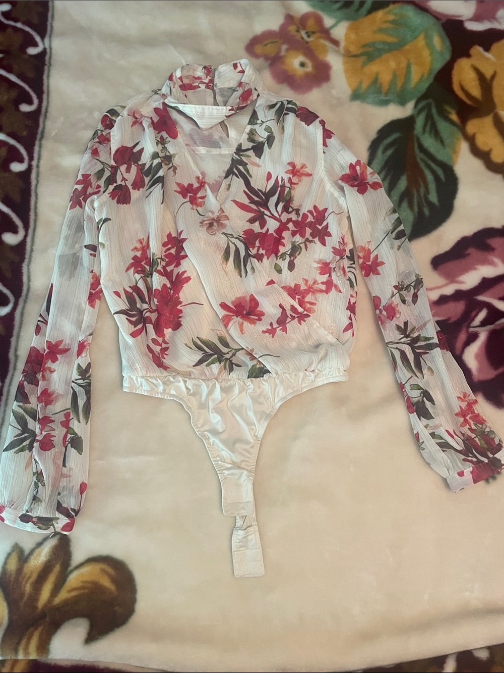 Guess Floral Pattern Bodysuit Women’s Size S